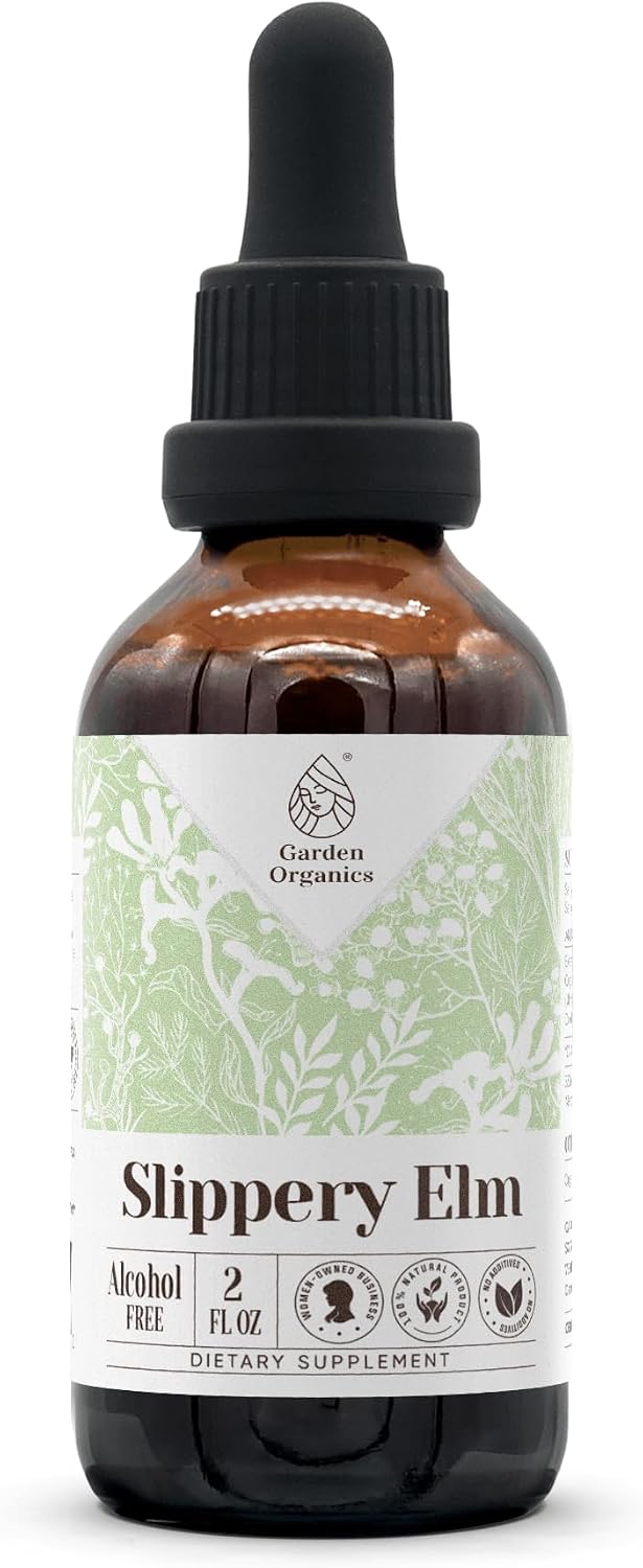 Slippery Elm Alcohol-Free Natural Tincture Extract - Immune System Booster - Liquid Drops (60 mL) - görsel 1