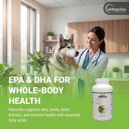 Vetoquinol Triglyceride Omega - Fish Oil for Dogs and Cats - 250 Softgels