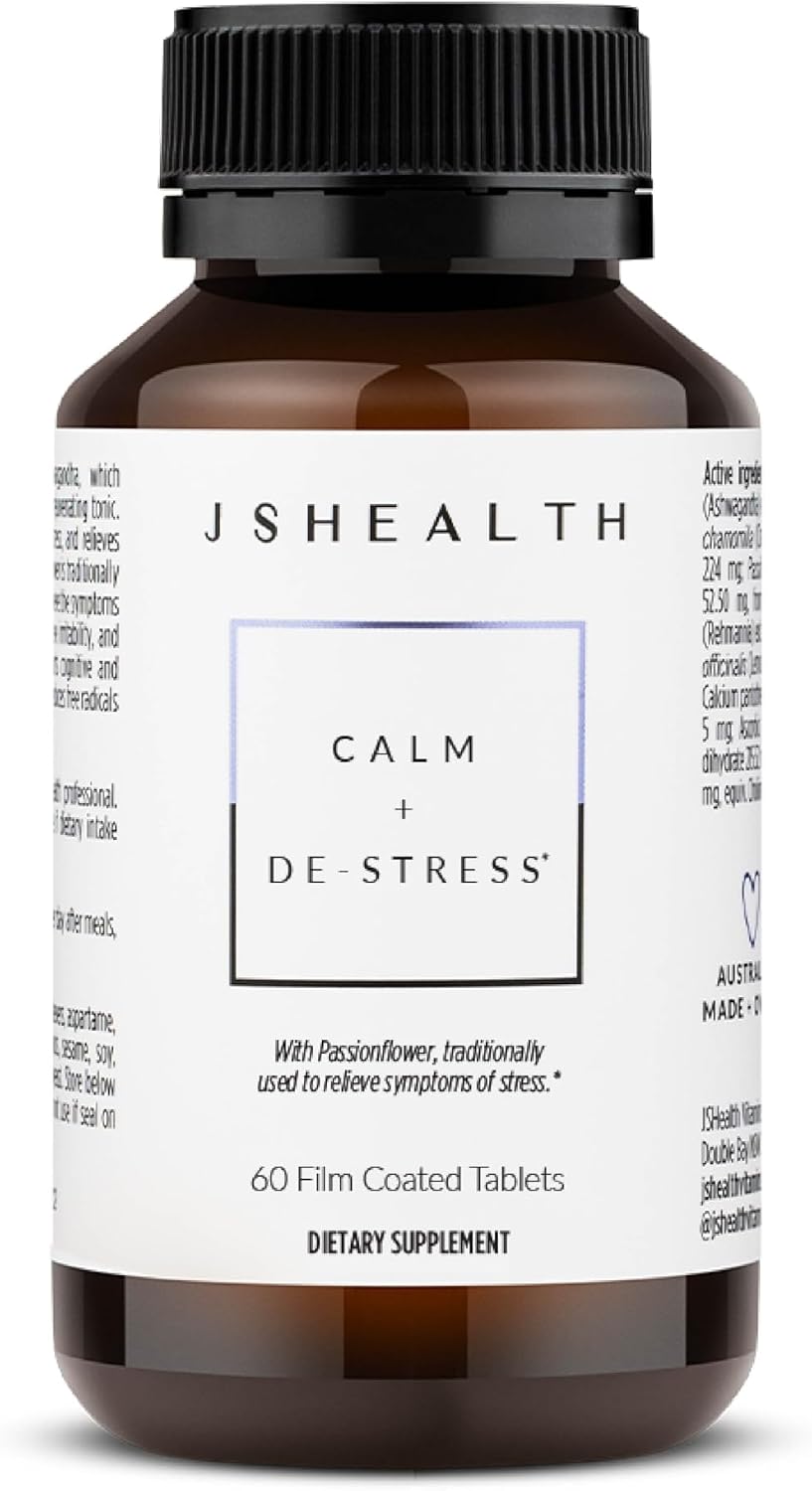 JSHealth Calm + Destress Supplement - 60 Capsules - görsel 1
