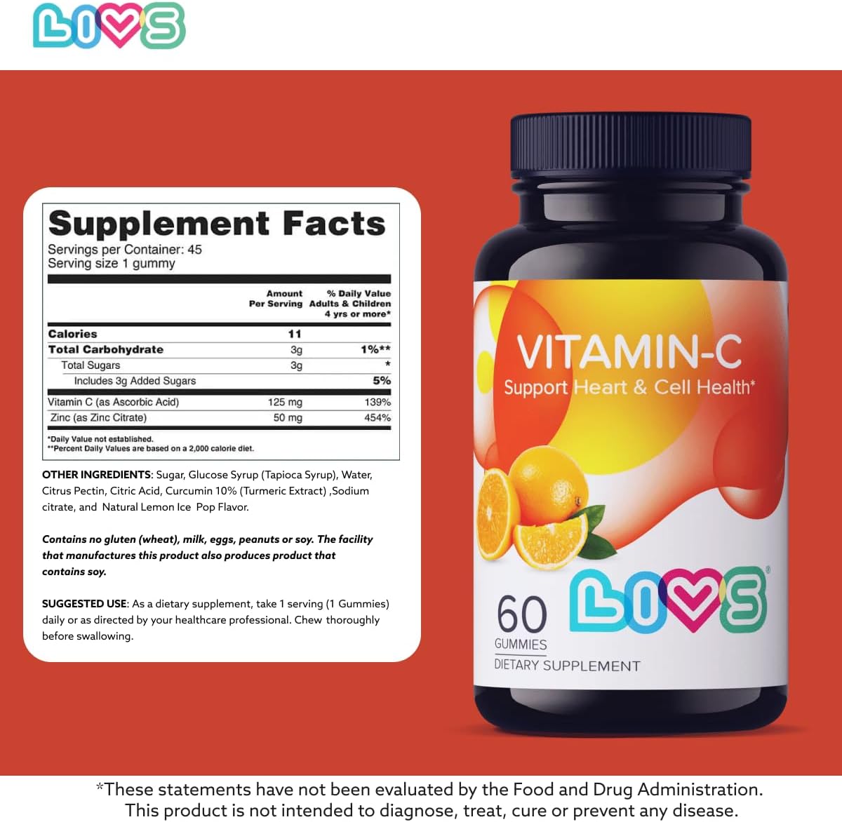 LIVS Vitamin C 250mg Gummies – Immune Support, Vegan, Non-GM, Gluten free – 60 Gummies - görsel 5