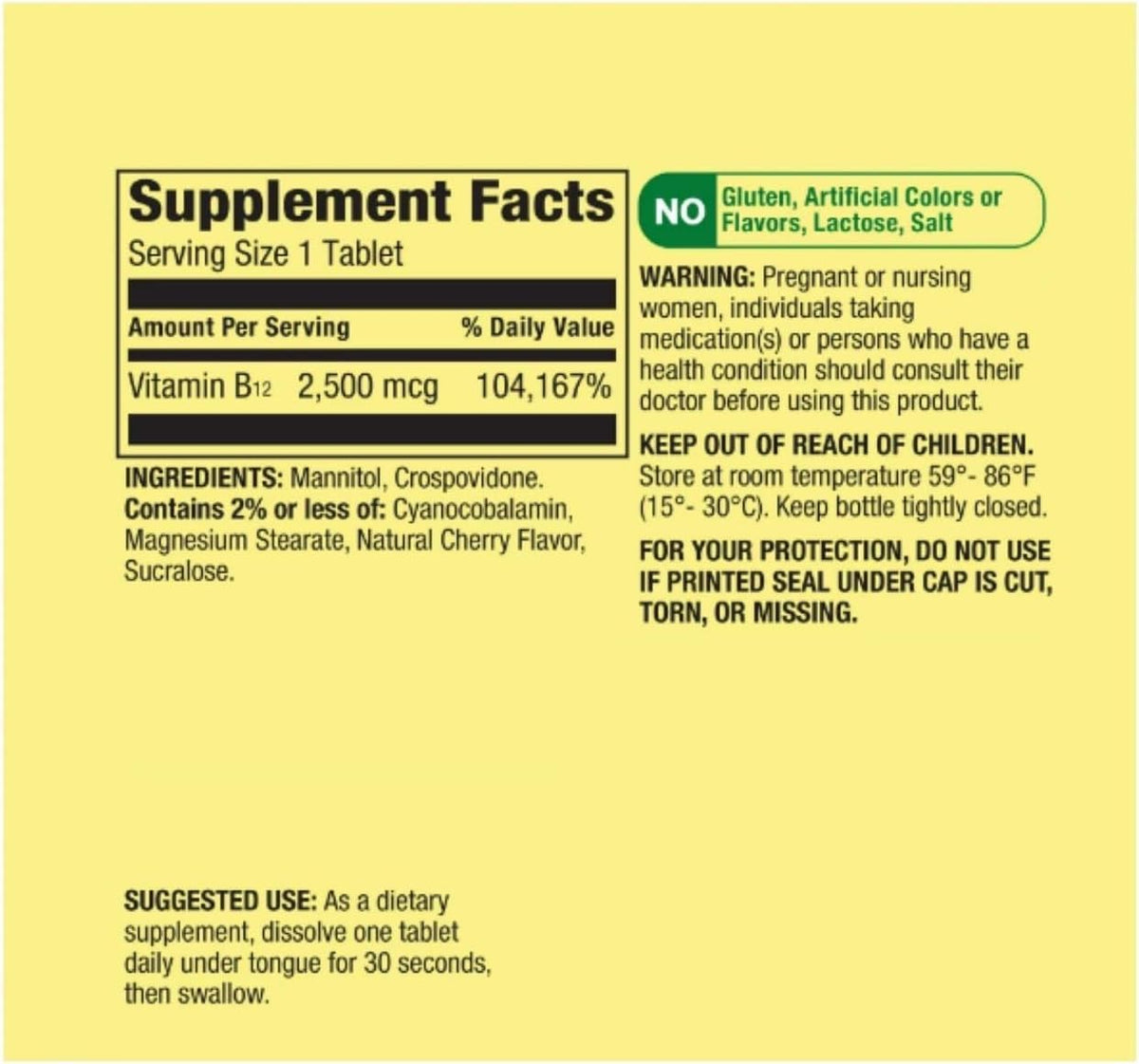 Spring Valley Vitamin B12 Quick-Dissolve – Older adults: Stomach acid decreases with age, which can reduce B12 – Image 2