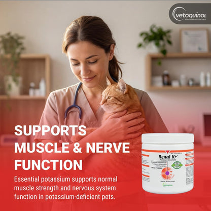 Vetoquinol Renal K - Potassium Supplement Powder for Dogs & Cats - Supports Kidney Health - 100 g