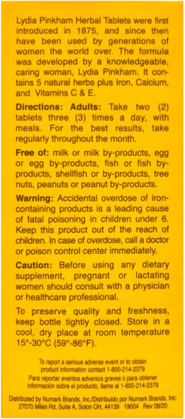 Lydia Pinkham Herbal Tablet Supplement 150 Tablets (Pack of 2) - görsel 4