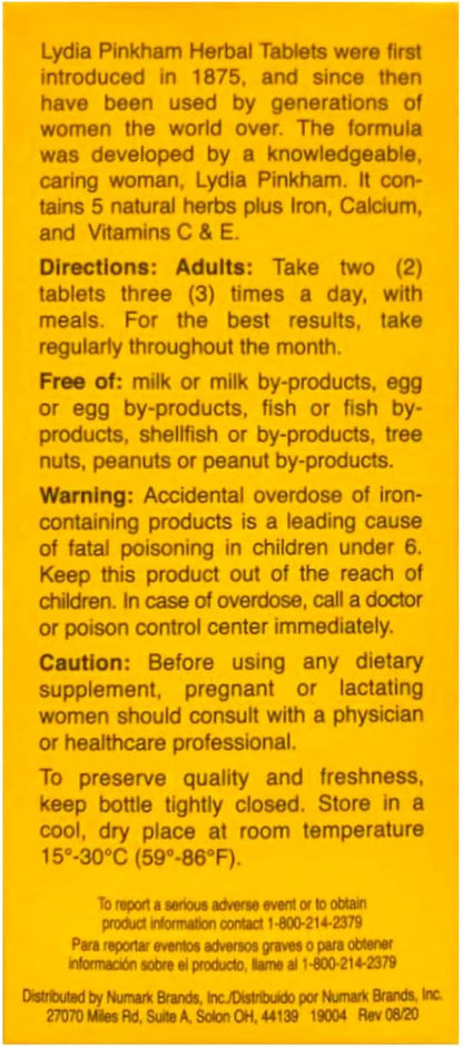 Lydia Pinkham Herbal Tablet Supplement 150 Tablets (Pack of 2)
