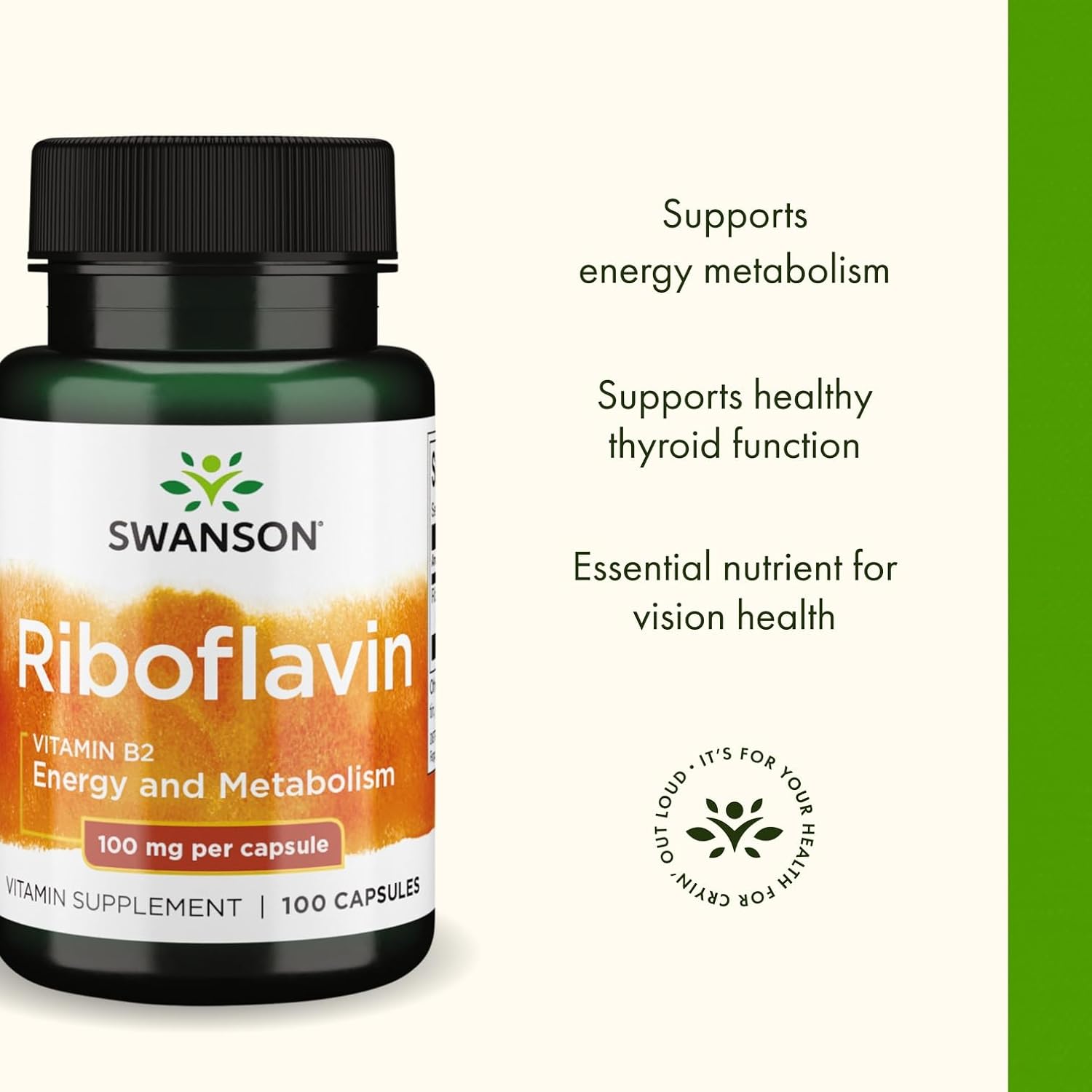Swanson Vitamin B2 (Riboflavin) 100 mg - 100 Capsules - görsel 4