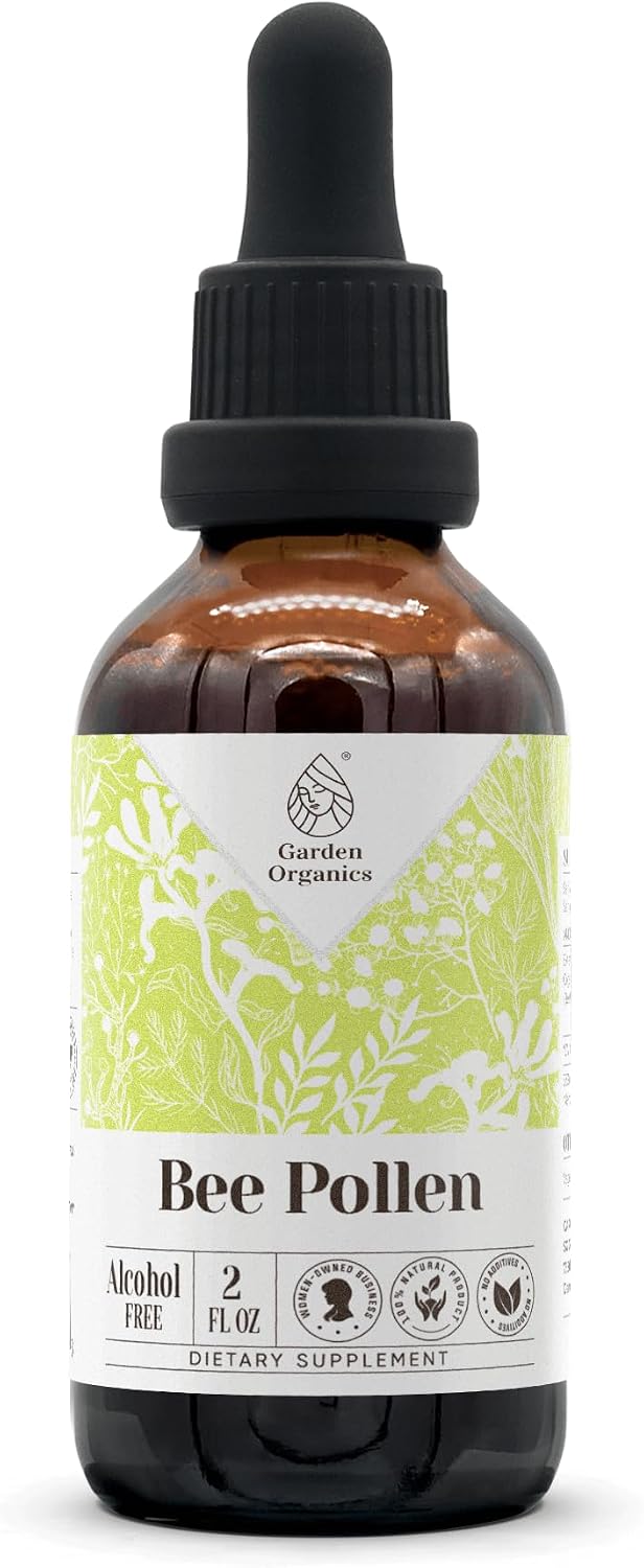 Bee Pollen Alcohol-Free Natural Tincture Extract, Immune System Booster, Liquid Drops Made from 100% Bee Pollen (60 mL) - görsel 1