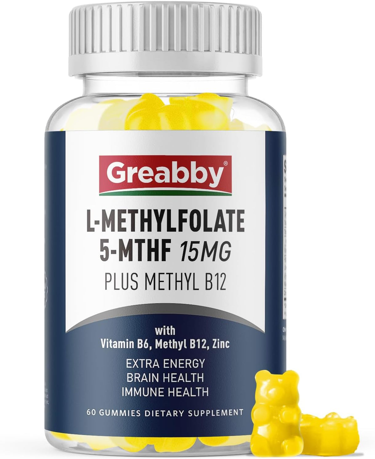L-Methylfolate Gummies, 5-MTHF 15 mg with – L-5-Methylfolate (15 mg per serving): The active form of folate that – Image 1