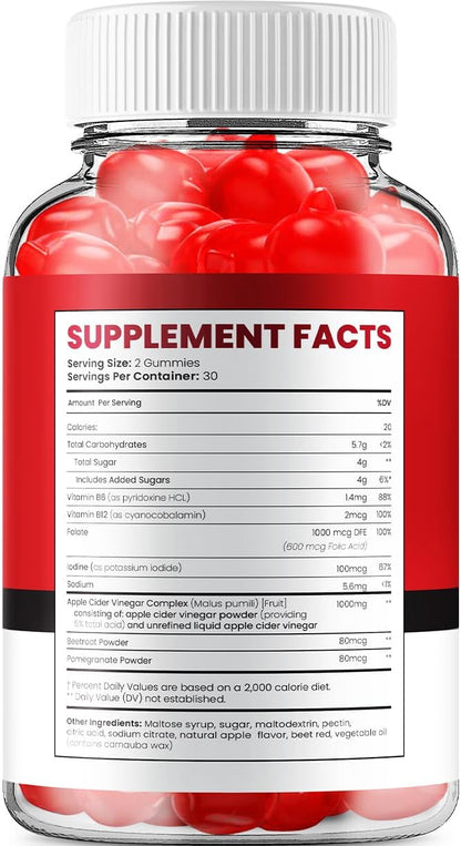 Crave Keto ACV Gummies - Advanced Formula with Apple Cider Vinegar, B12, Beet Juice & Pomegranate (5 Pack, 300 Gummies)