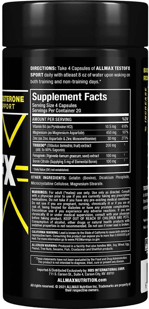 ALLMAX TESTOFX Sport - Testosterone Support – Vitamin B6 – This vitamin aids in the metabolism of proteins and – Image 3