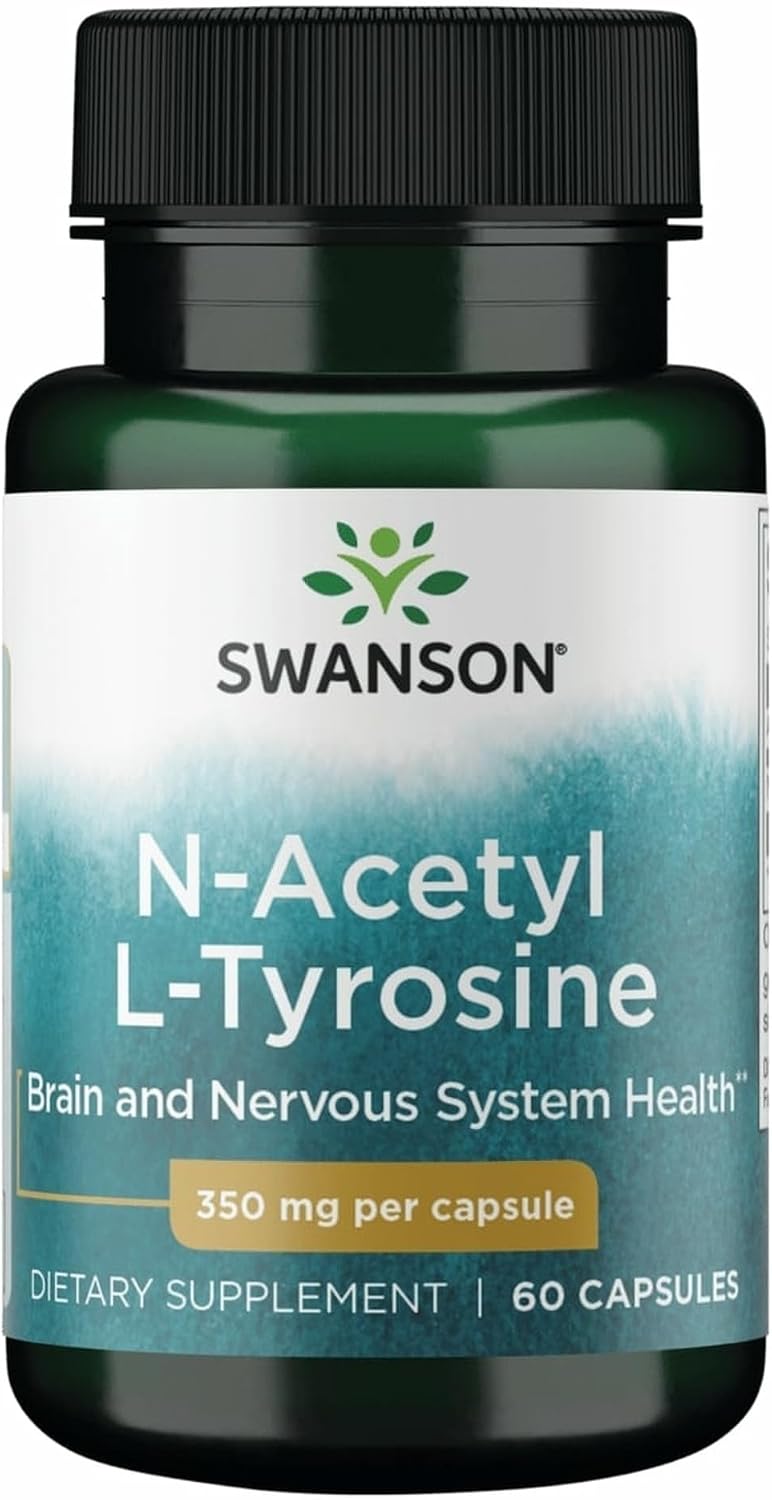 Swanson N-Acetyl L-Tyrosine 35mg, 60 Capsules – Amino Acid Supplement for Brain Health and Cognitive Support - görsel 1