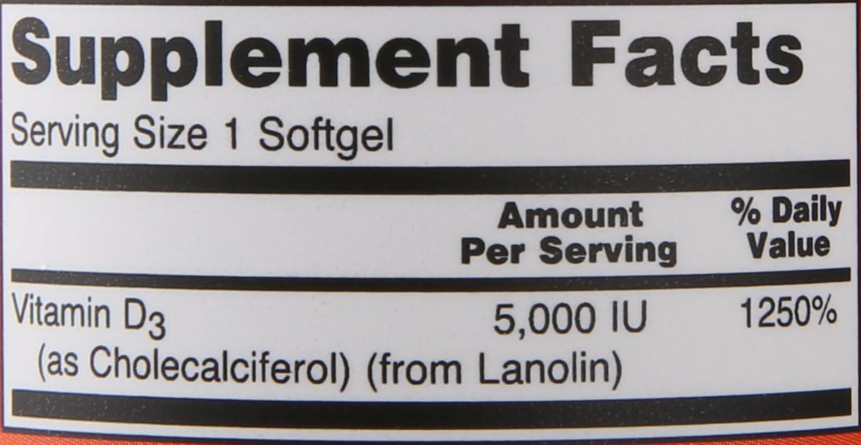 NOW Vitamin D-3 5,000 IU, 120 Softgels - görsel 5