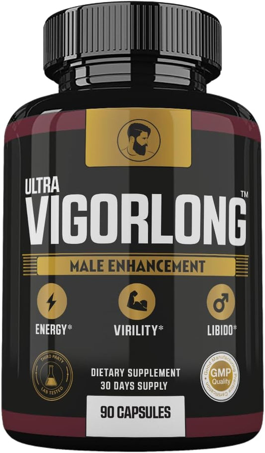 Ultra VigorLong Supplement Advanced Formula, Ultra VigorLong for Men, Ultra Vigorlong Capsules, 90 Count – Image 1