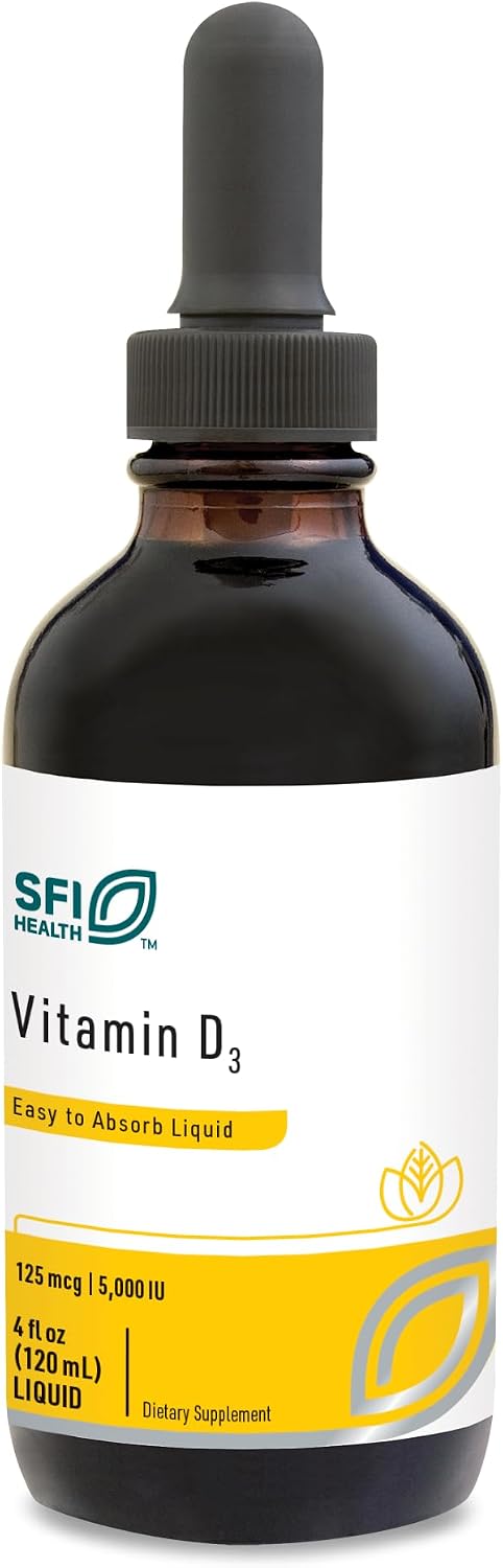 Klaire Labs Vitamin D3 Liquid Drops - High Potency 5000 IU in MCT Oil, 120 mL - görsel 1