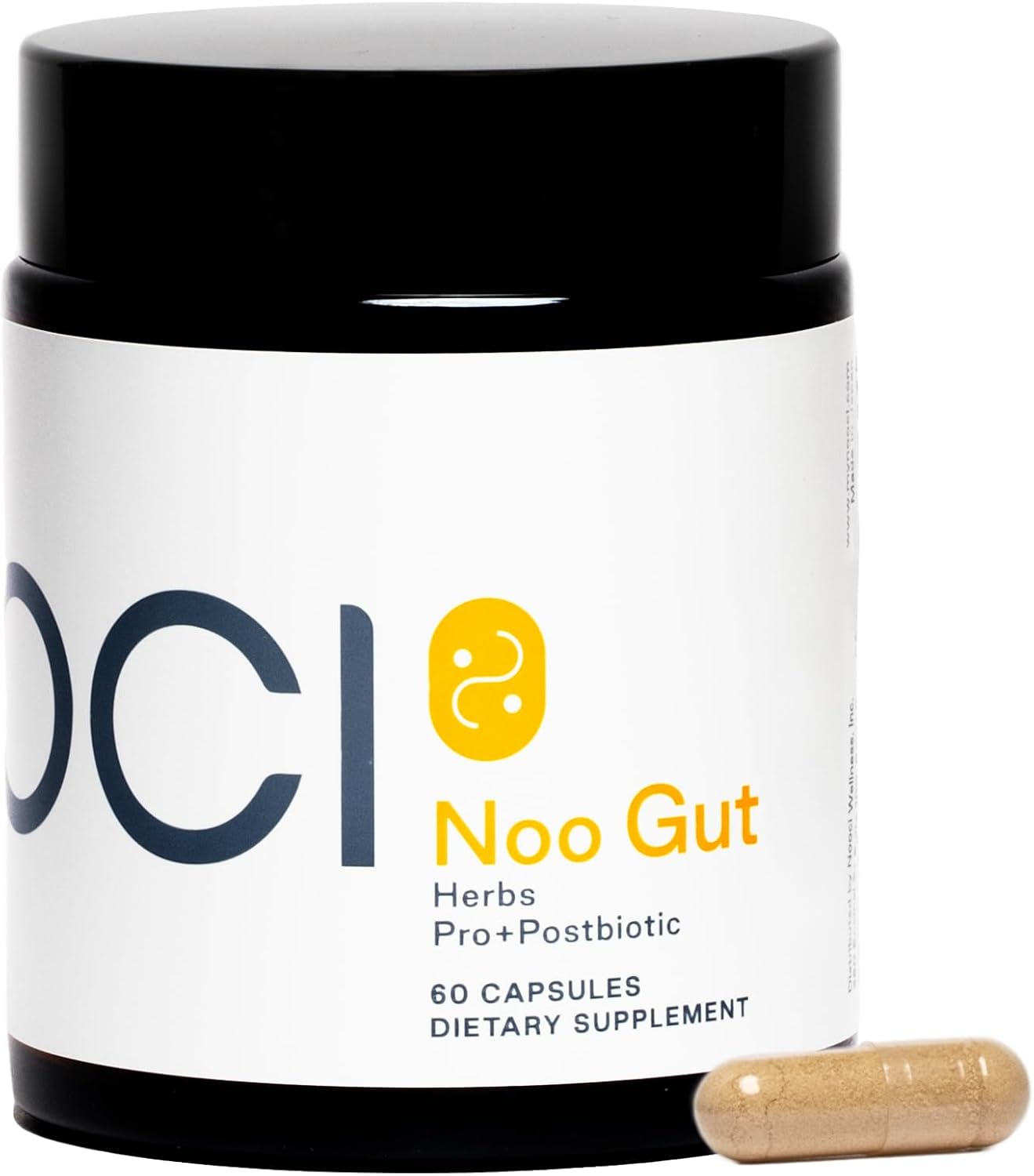 NOOCI NOO Gut, Gut + Skin: 3-in-1 Gut Health Supplement with Herbs, Probiotic & Postbiotic, 60 Vegan Capsules - görsel 1