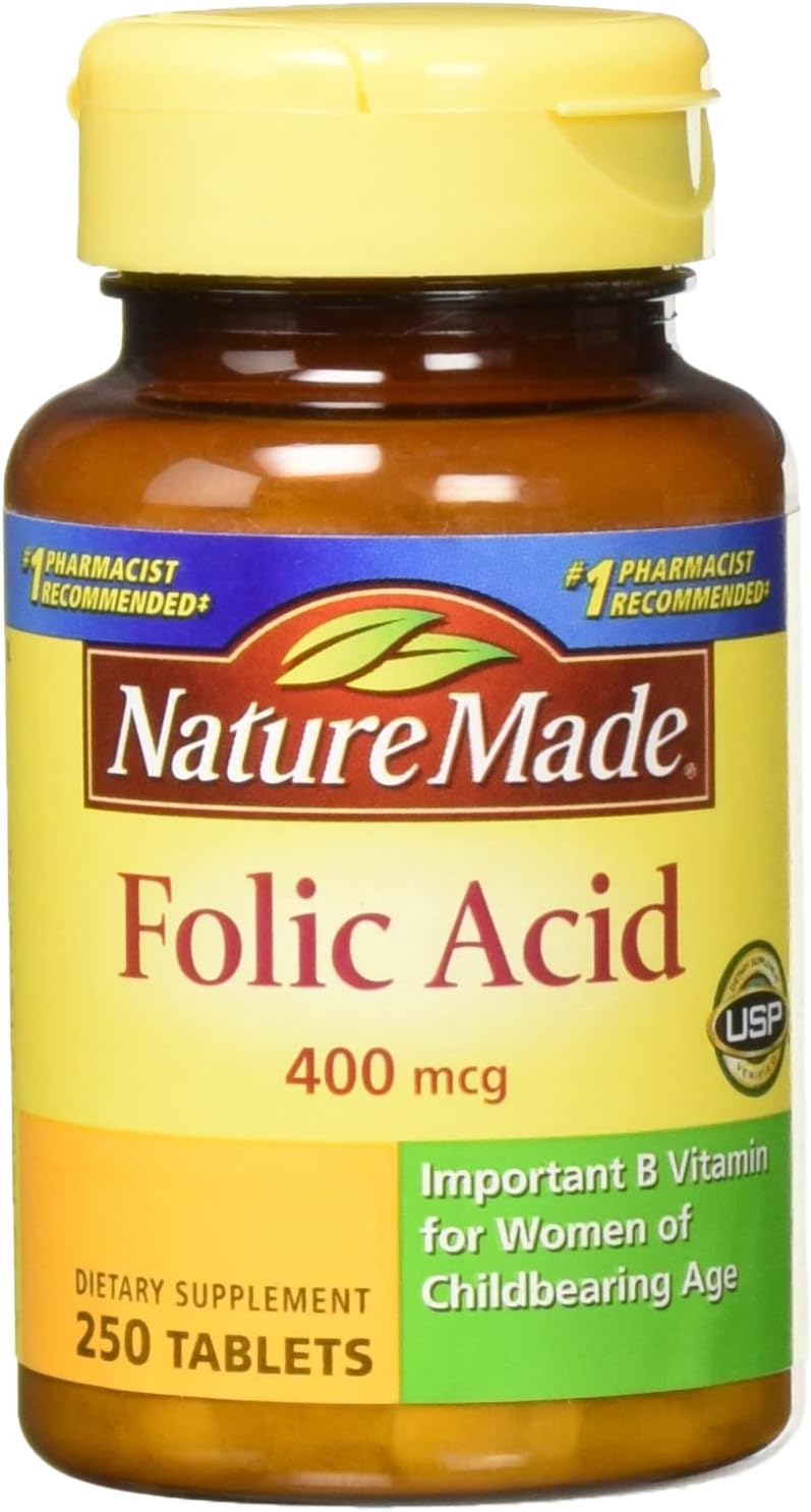 Nature Made Folic Acid Tablets, 400 mcg, 250 Count (Pack of 2) - görsel 1