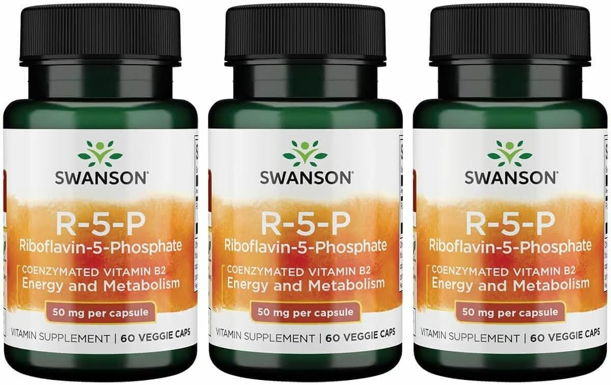 Swanson R-5-P (Riboflavin-5-Phosphate) - Vitamin B2 Supplement, 50 mg, 180 Capsules (3-Pack) - görsel 1