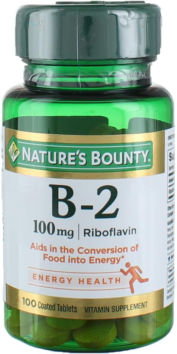 Nature's Bounty Vitamin B-2 100 mg, 100 Coated Tablets - görsel 1