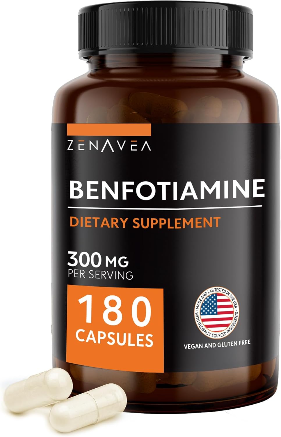 Zenavea Benfotiamine 300 mg, 180 Vegan Capsules (3-Month Supply) - görsel 1