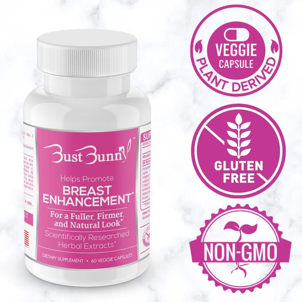 Bust Bunny Breast Enhancement Pills - Vegan, Non-GM, Gluten free - görsel 2