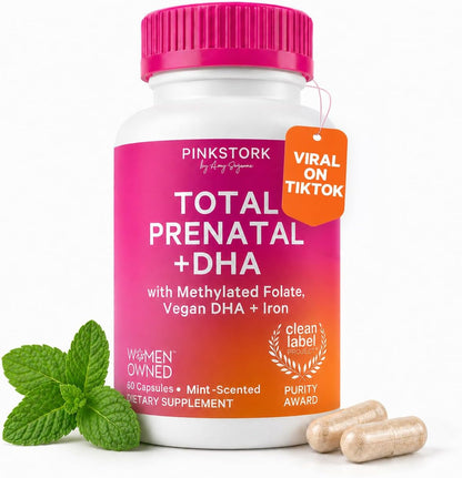 Pink Stork Total Prenatal Vitamins with DHA - Mint, 3 Month Supply – Image 9