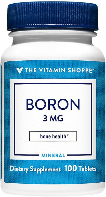 The Vitamin Shoppe Boron 3mg, Well Absorbed Form Chelated (100 Tablets)