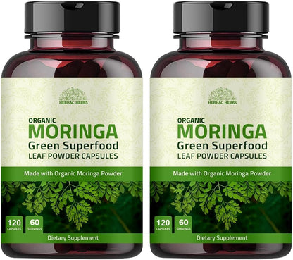 Organic Moringa Capsules 1000mg – 120 Capsules
