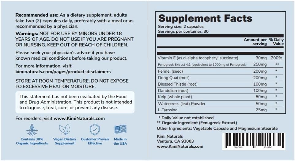 Kimi Naturals Butt Enhancer Pills - Natural Bum Builder for Bigger Buttocks and Curves - 60 Capsules - görsel 5