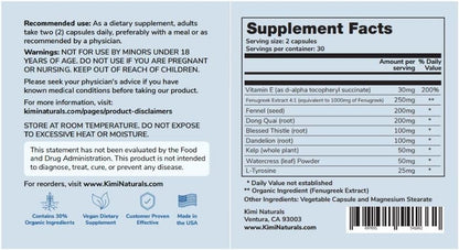 Kimi Naturals Butt Enhancer Pills - Natural Bum Builder for Bigger Buttocks and Curves - 60 Capsules