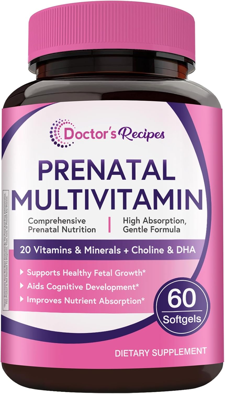 Doctor's Recipes Prenatal Multivitamin with – DHA (Docosahexaenoic Acid) : This omega-3 fatty acid is vital for – Image 1