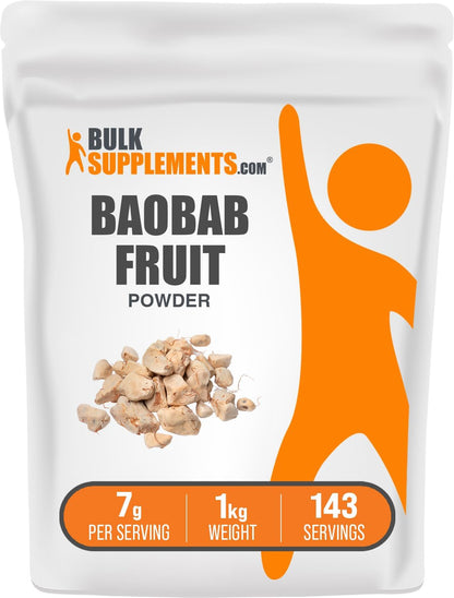 BulkSupplements.com Baobab Fruit Powder - Antioxidant Supplement, Gluten free, 7g per Serving, 100g