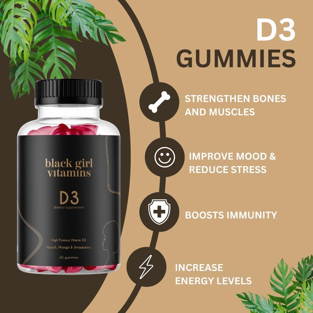 Black Girl Vitamins Look Good Feel Good Bundle – Hair, Skin & Nails, Vitamin D3 2000IU & Once a Day Multivitamin – Women's's – Image 3