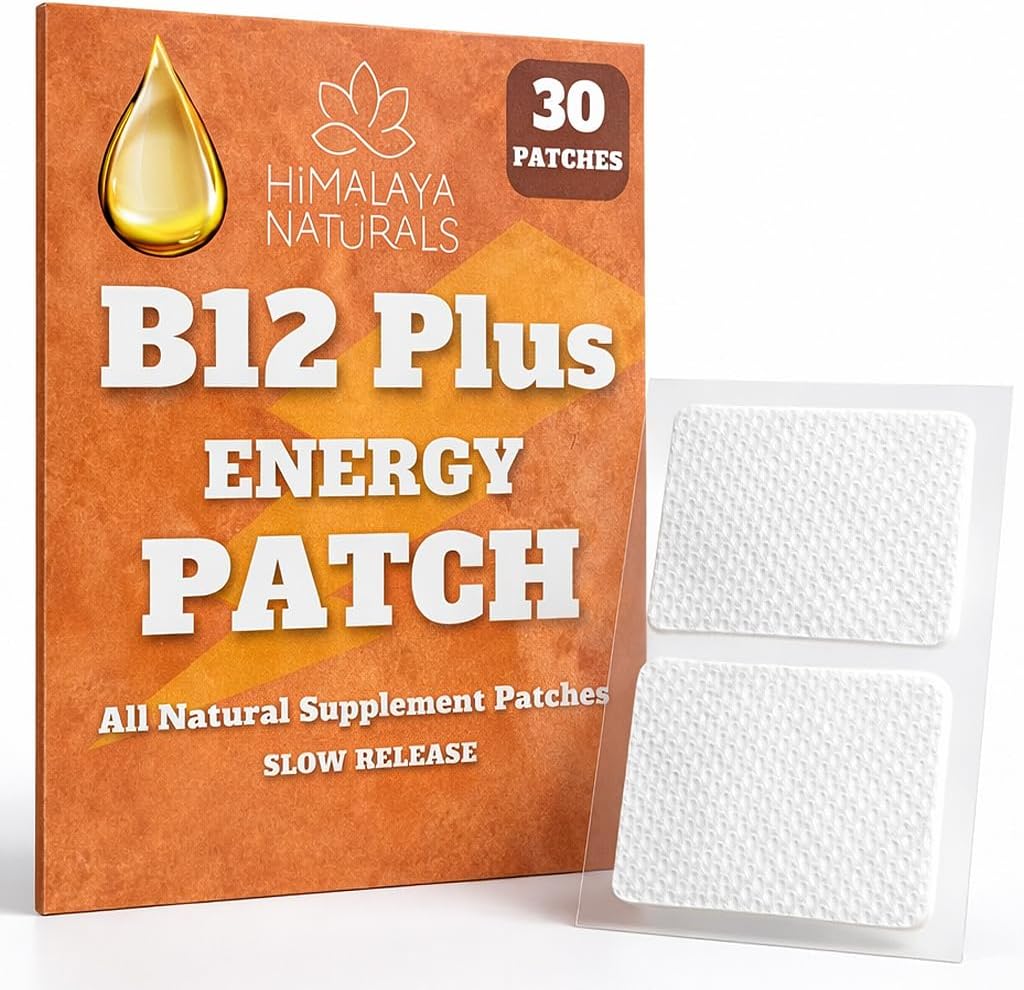 B12 Energy Patch – Methylcobalamin B12, Caffeine-Free, Pill-Free Patch for Daily Energy Support – 30-Day Supply – Image 1