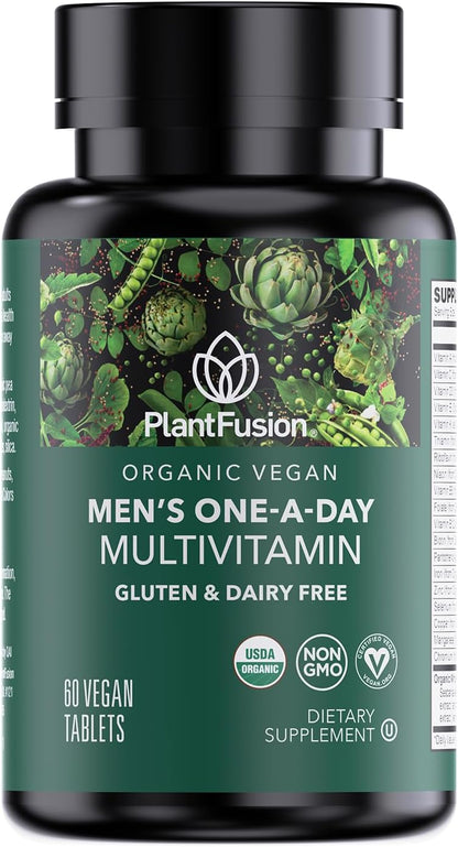 PlantFusion Organic Multivitamin for Men – Once Daily Wholefood Blend – Vegan, Non-GM, Gluten & Dairy-free – 30 Tablets