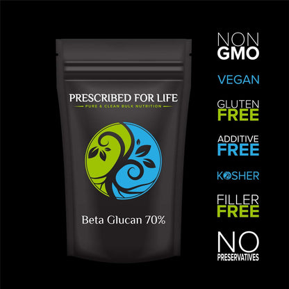 Prescribed For Life Beta Glucan Powder, Vegan Beta 1,3 Glucan 70% Anhydrous, Natural Soluble Dietary Fibre Supplement (10kg)