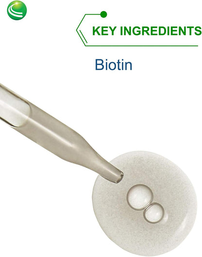 Nutra BioGenesis Biotin 5000 Liquid Drops – 5000 mcg for Hair, Skin & Nails, 2 fl oz (59 mL)