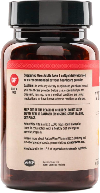 NatureWise Vitamin B12 5000 mcg - Extra – Mental Clarity & Mood : It supports normal psychological function by – Image 2
