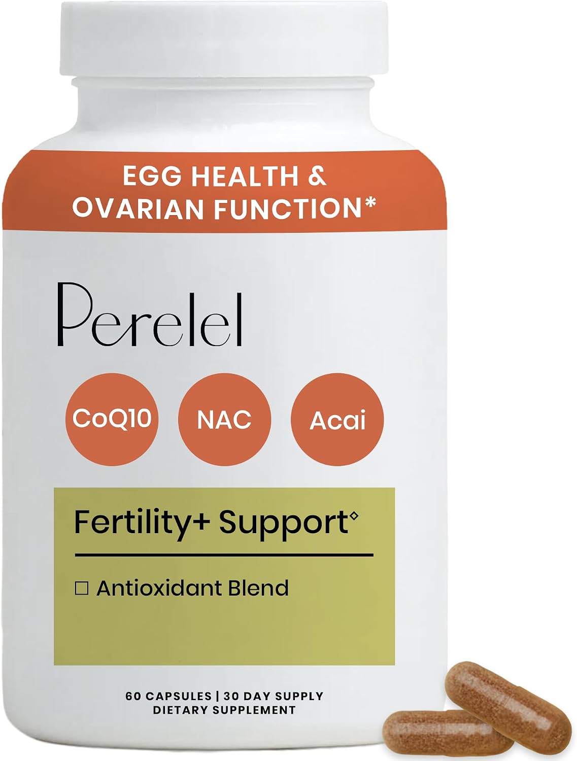 Perelel Fertility Support, Antioxidant Multivitamin with CoQ10, NAC & Açaí Berry – Image 1
