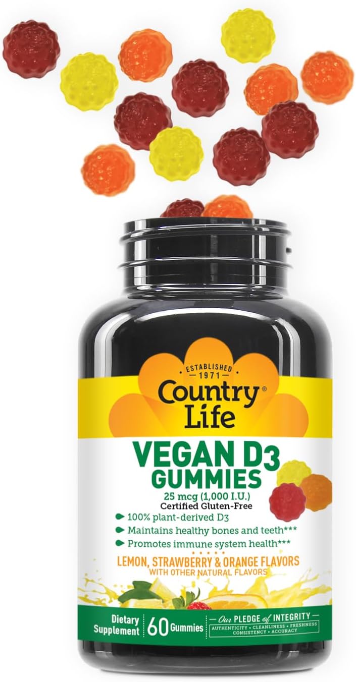 Country Life D3 Vegan Gummies 1000 IU, 60 Gummies - görsel 2