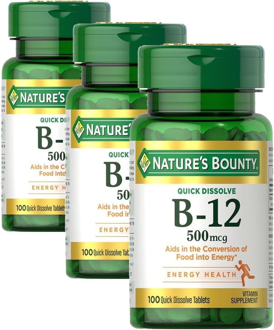 Nature's Bounty Vitamin B-12 500 mcg Microlozenges, 100 Count (Pack of 6) - görsel 3