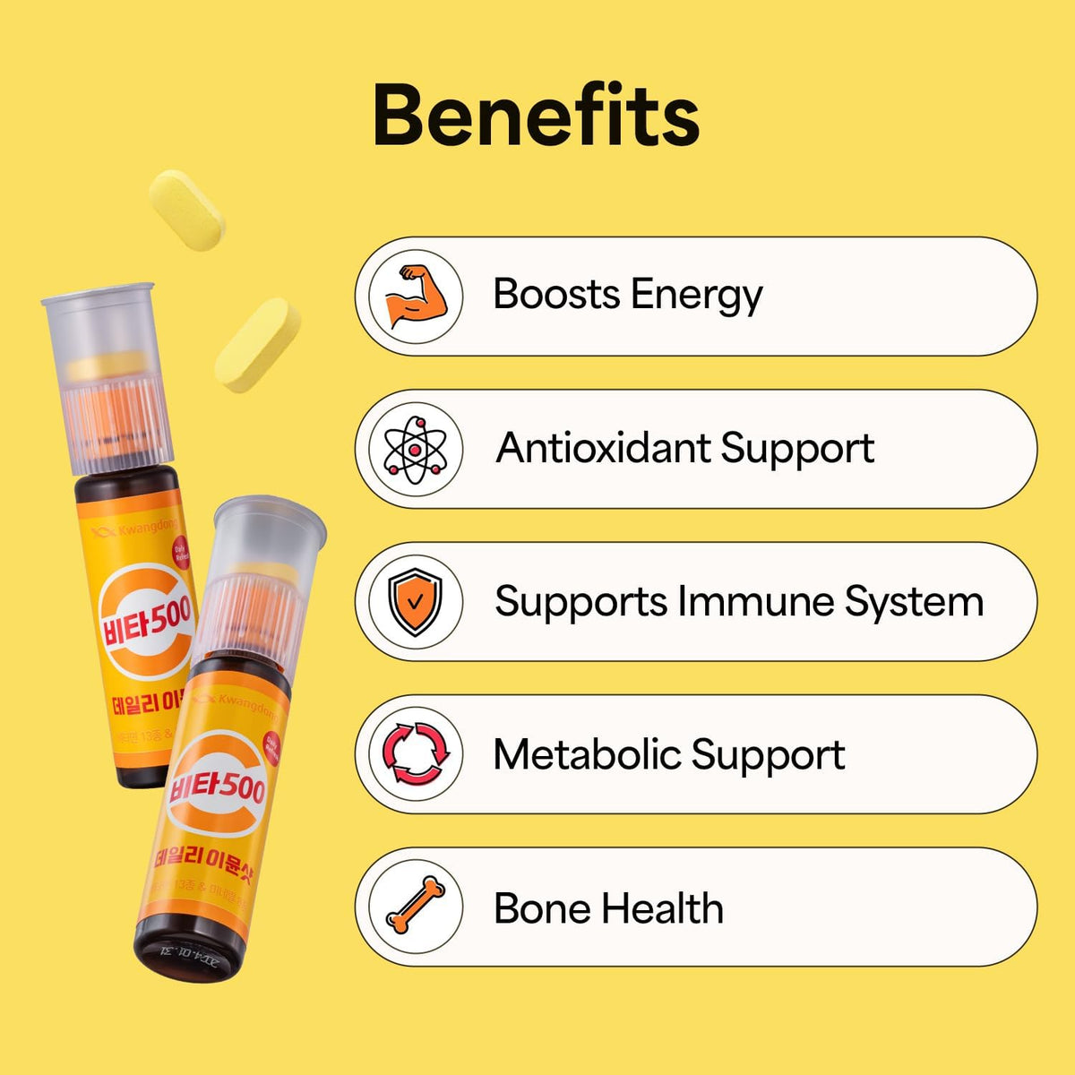 KWANGDONG Vita500 Daily Immune Support Shot – Immune Support: Vitamin C and Zinc are essential nutrients that help – Image 5