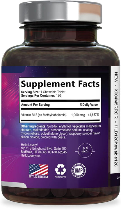 Vitamin B12 1000mcg Chewable Tablets - – Red blood cell formation: Helps prevent anaemia-related fatigue by aiding – Image 9