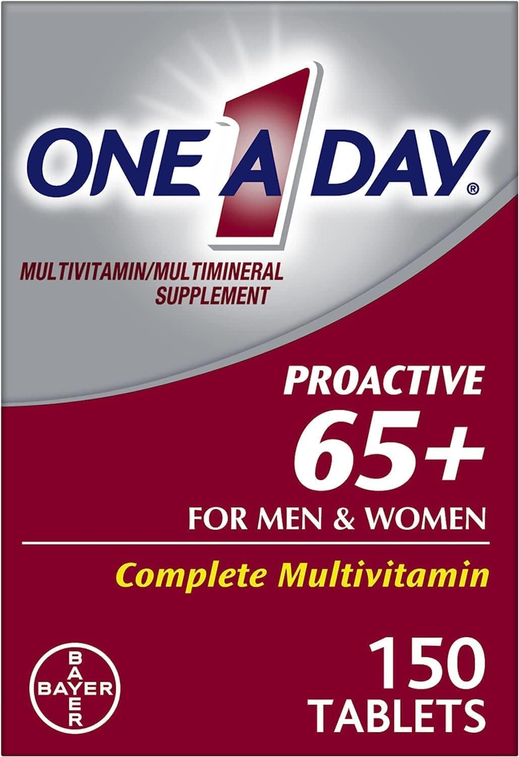 One A Day Proactive 65 Plus Multivitamins for Men and Women, 150 Tablets (Pack of 2) - görsel 1