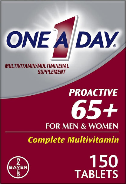 One A Day Proactive 65 Plus Multivitamins for Men and Women, 150 Tablets (Pack of 2)