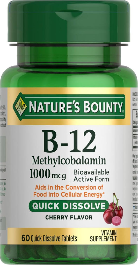 Nature's Bounty Vitamin B12 1000mcg Quick – Energy Support: B12 helps convert food into glucose, the fuel your – Image 1