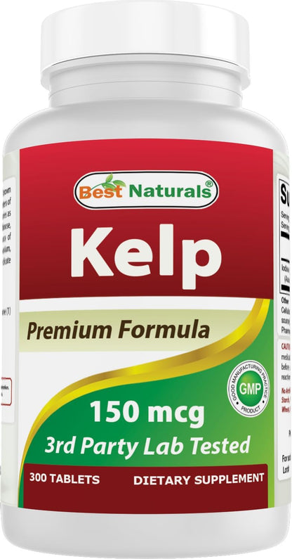 Best Naturals Kelp Supplement 150 mcg, 300 Tablets