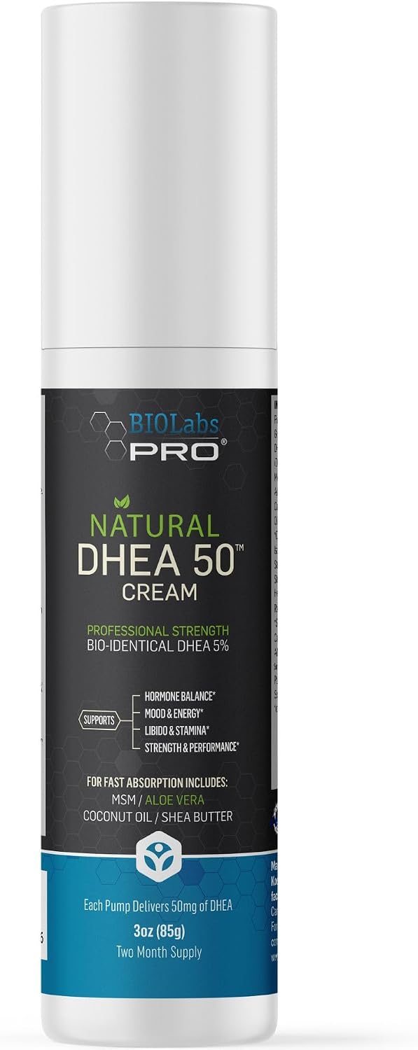 DHEA Cream 50mg for Women's and Men - Maximum Strength, Unscented (3oz / 90mL) - görsel 1