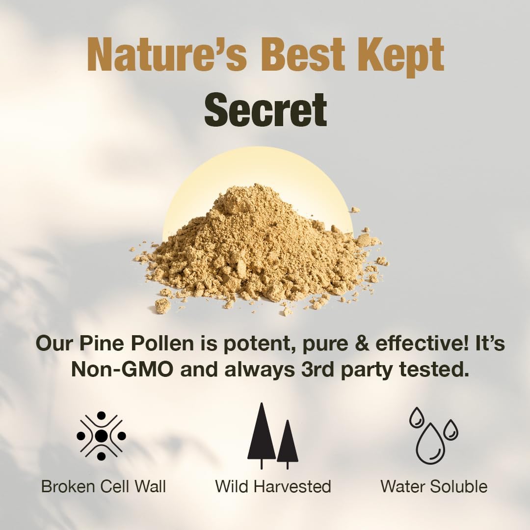 Pine Pollen Powder Wild Harvested - 99% Cracked Cell Wall (454g) - görsel 3