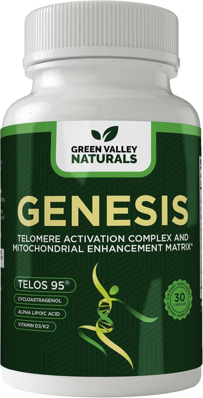 Genesis Telomere Length Supplement – Telos95® Astragalus Extract with CoQ10, D3, K2, ALA & Grape Seed | 30 Vegan Capsules – Image 7