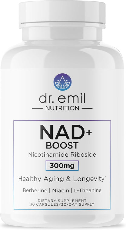DR. EMIL NUTRITION NAD+ Boost - Nicotinamide Riboside with Berberine & L-Theanine - 30-Day Supply