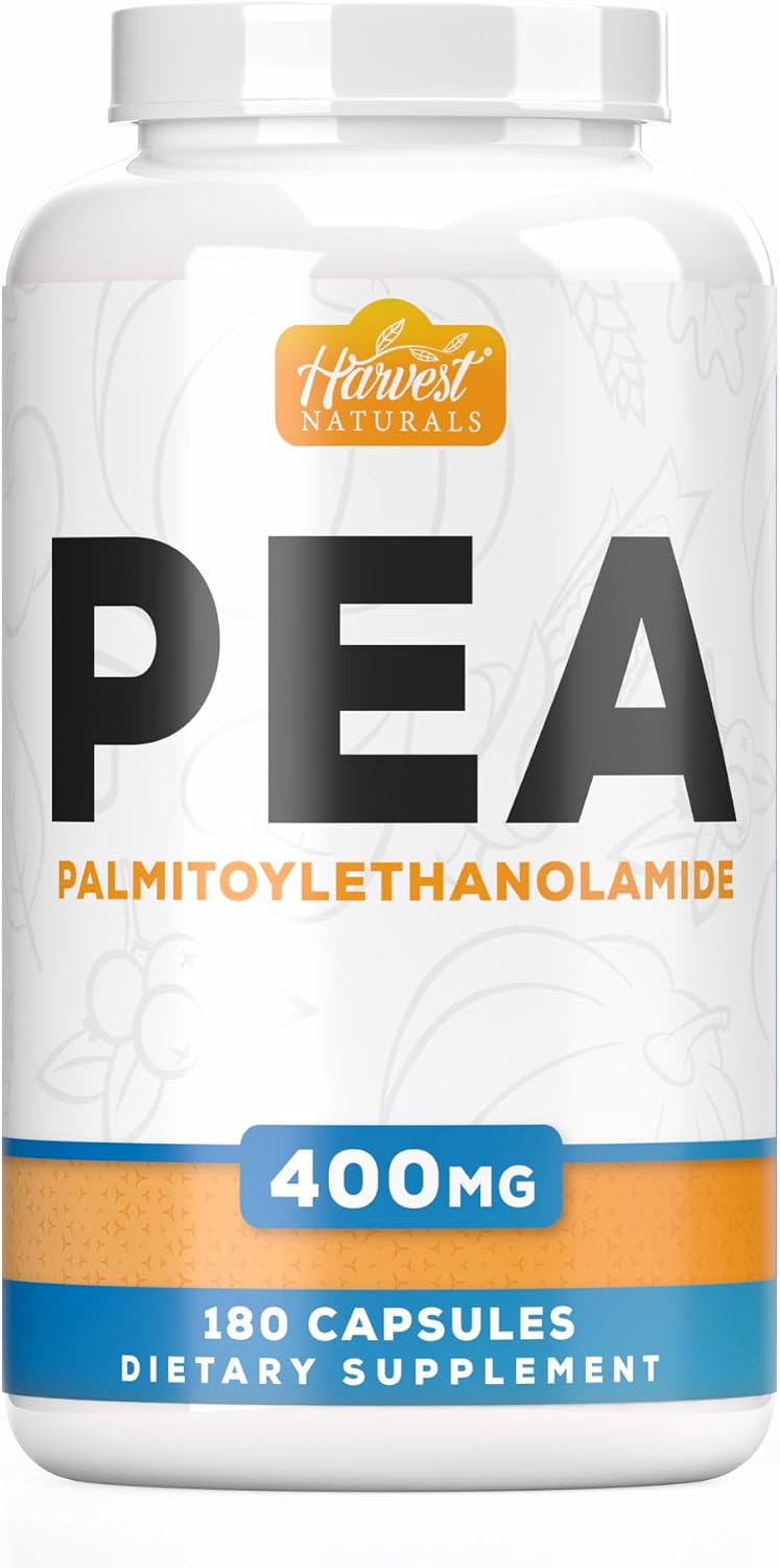 Harvest Naturals Palmitoylethanolamide (PEA) Capsules – 400mg per Serving, 180 Capsules - görsel 1